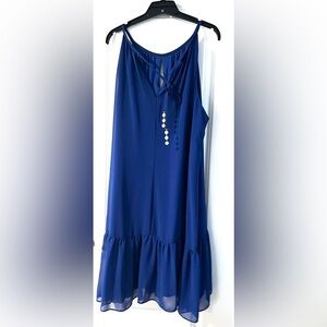Elegant Blue Sleeveless Dress